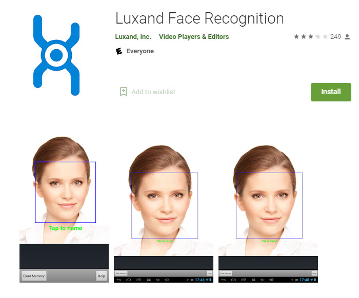 Luxand face recognition application 